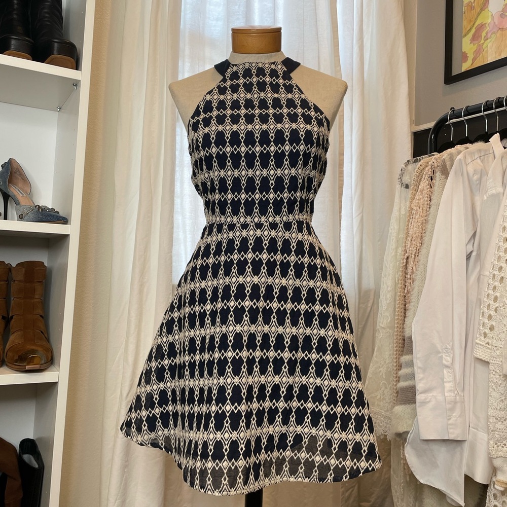 NWT J.O.A halter embroidered dress Size XS